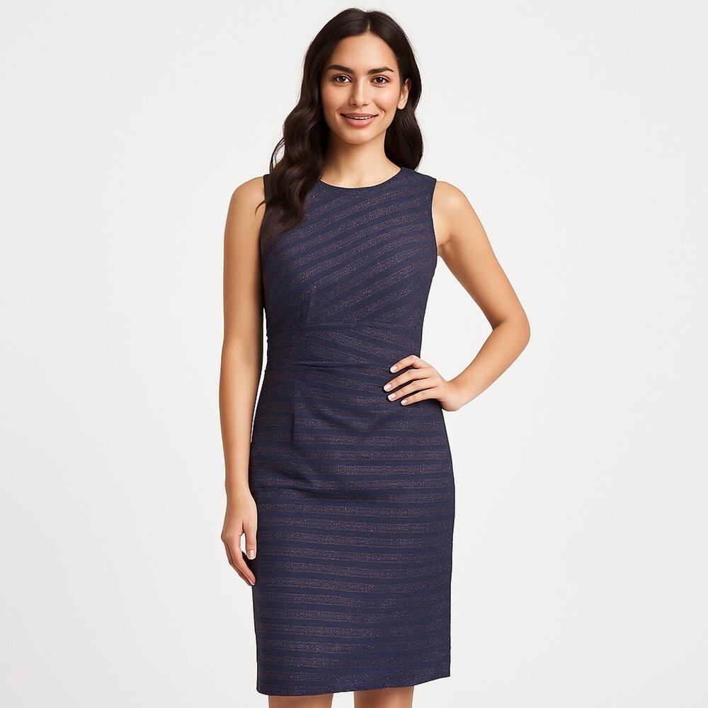 Shoshanna Sheath Dress Midnight Blue Size 0 EUC